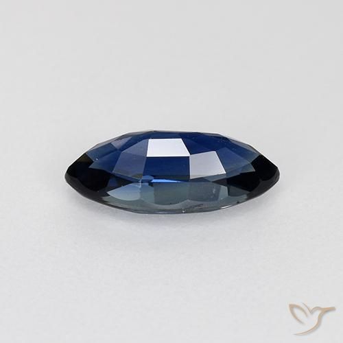 Zafiro Azul oscuro natural de 0.75 ct, Marquesa, VVS-VS
