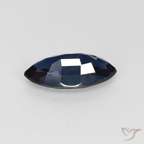 Zafiro Azul noche natural de 0.77 ct, Marquesa, VVS-VS
