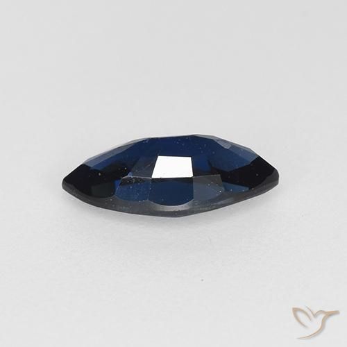 Zafiro Azul oscuro natural de 0.73 ct, Marquesa, VS