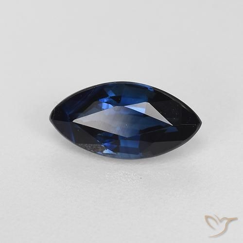 Zafiro Azul marino natural de 0.84 ct, Marquesa, VS