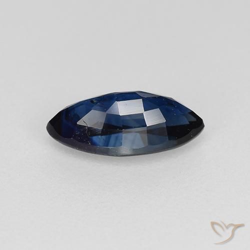 Zafiro Azul marino natural de 0.84 ct, Marquesa, VS