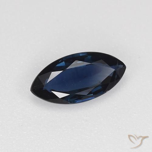 Zafiro Azul noche natural de 0.66 ct, Marquesa, VVS-VS