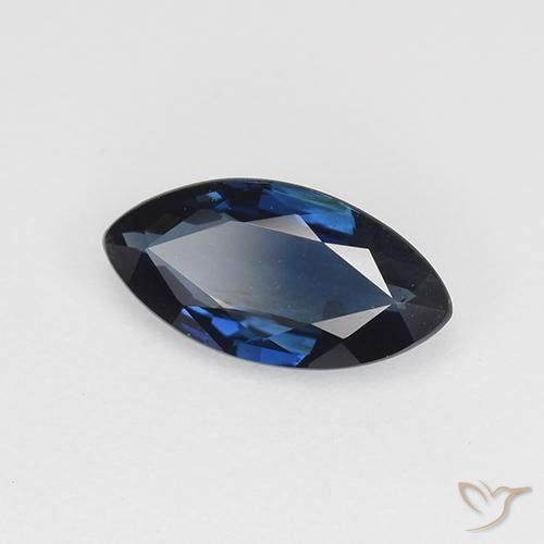 Zafiro Azul noche natural de 0.69 ct, Marquesa, VVS-VS
