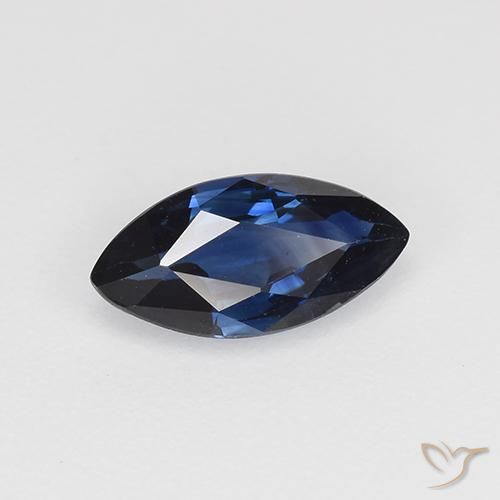 Zafiro Azul oscuro natural de 0.69 ct, Marquesa, VVS-VS