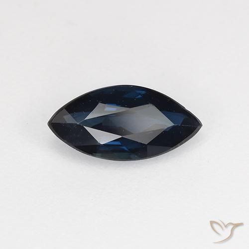 Zafiro Azul oscuro natural de 0.64 ct, Marquesa, VVS-VS