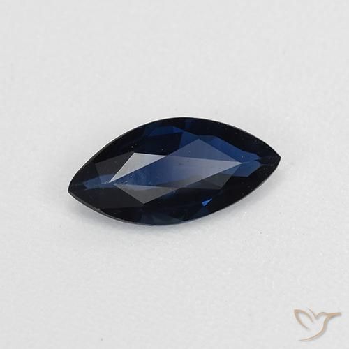Zafiro Azul oscuro natural de 0.47 ct, Marquesa, VVS-VS