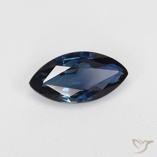 Zafiro Azul noche natural de 0.66 ct, Marquesa, VVS-VS