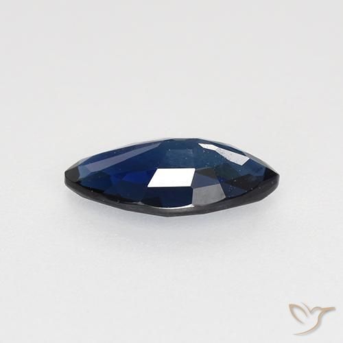 Zafiro Azul noche natural de 0.66 ct, Marquesa, VVS-VS