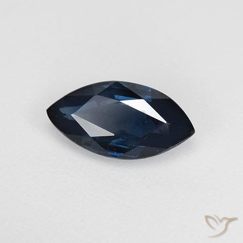 Zafiro Azul noche natural de 0.66 ct, Marquesa, VVS-VS