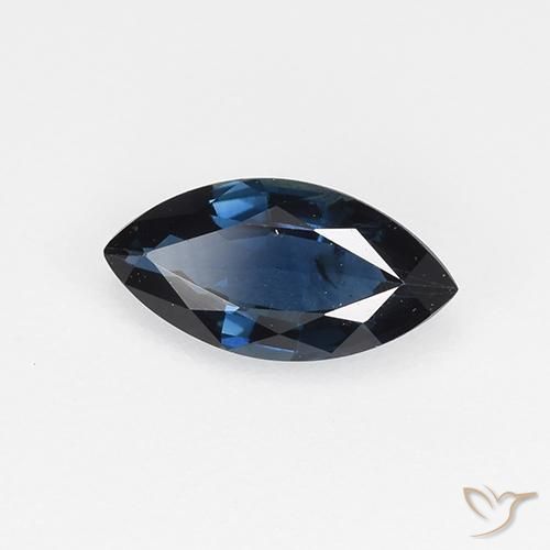 Zafiro Azul noche natural de 0.66 ct, Marquesa, VVS-VS