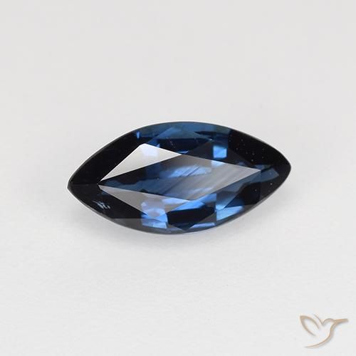 Zafiro Azul oscuro natural de 0.69 ct, Marquesa, VVS-VS