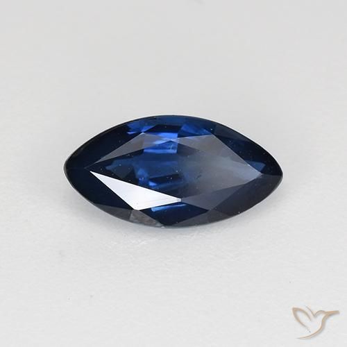 Zafiro Azul real natural de 0.71 ct, Marquesa, VS