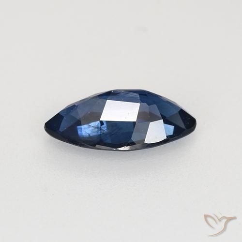 Zafiro Azul real natural de 0.71 ct, Marquesa, VS
