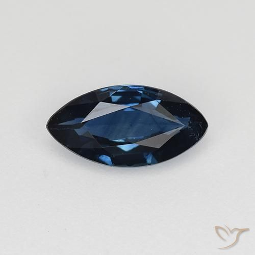 0.63ct Natural Azul negruzco Zafiro, Marquesa, VS