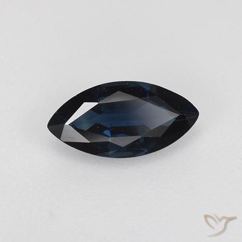 Zafiro Azul noche natural de 0.62 ct, Marquesa, VVS