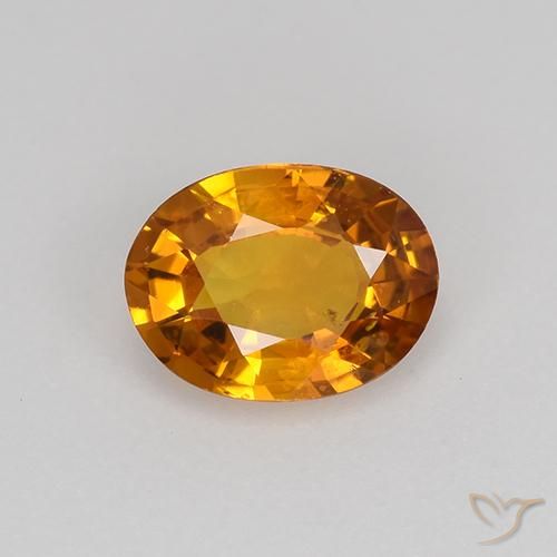 0.80ct Natural Naranja terroso Zafiro, Ovalada, VS