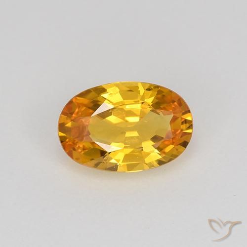 0.67ct Natural Dorado naranja intenso Zafiro, Ovalada, VVS-VS