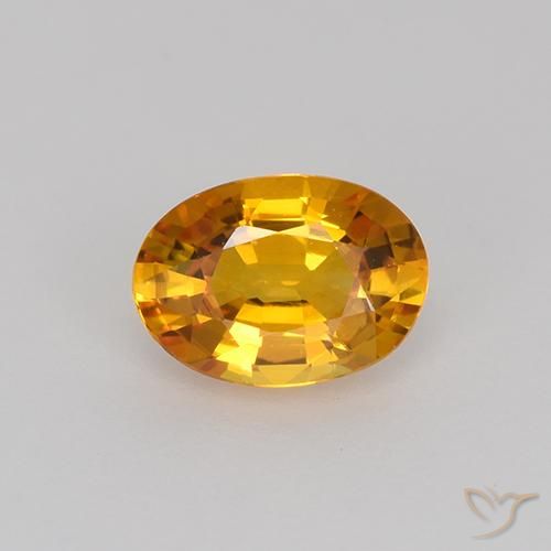 0.71ct Natural Naranja albaricoque Zafiro, Ovalada, VVS-VS