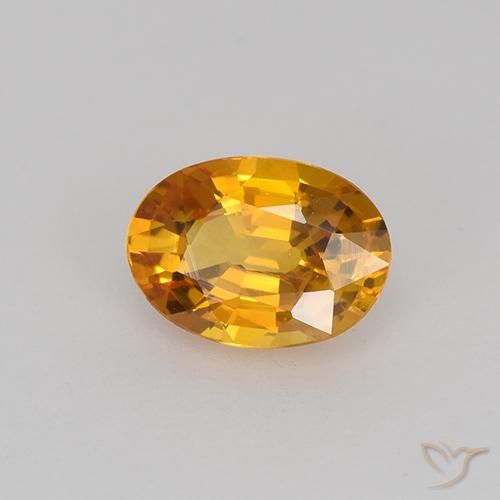 Zafiro Naranja albaricoque natural de 0.71 ct, Ovalada, VVS-VS