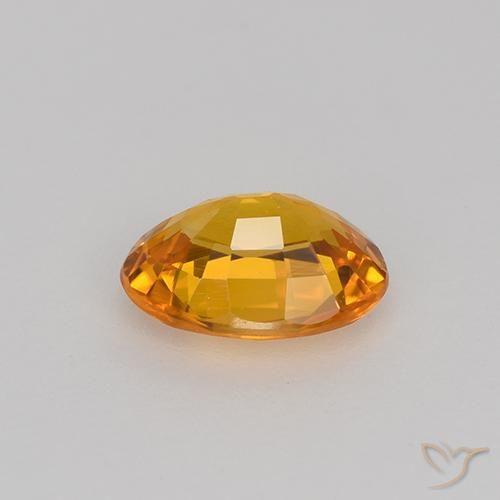 Zafiro Naranja albaricoque natural de 0.71 ct, Ovalada, VVS-VS