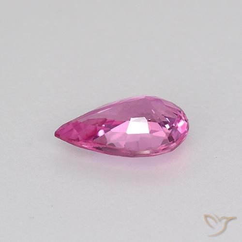 Zafiro Púrpura rojizo natural de 0.48 ct, En forma de pera, VVS