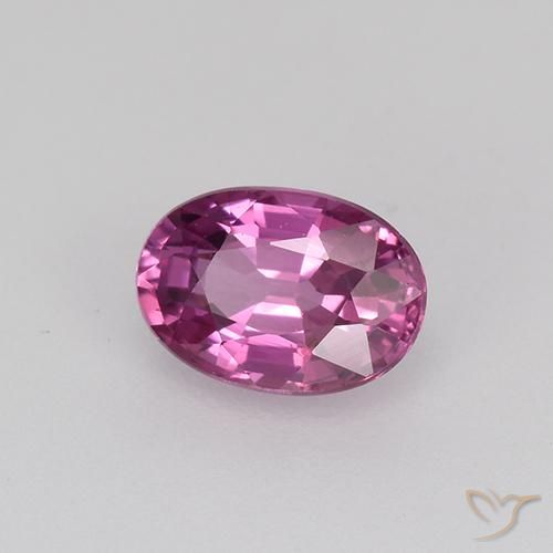 Zafiro Púrpura rojizo natural de 0.71 ct, Ovalada, VVS