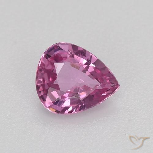 Zafiro Rosado púrpura real natural de 0.57 ct, En forma de pera, VVS