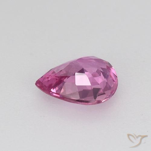Zafiro Rosado púrpura real natural de 0.57 ct, En forma de pera, VVS