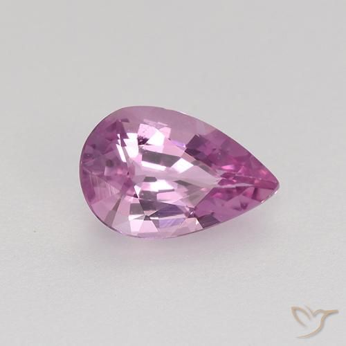 Zafiro Púrpura rosado natural de 0.58 ct, En forma de pera, VVS-VS