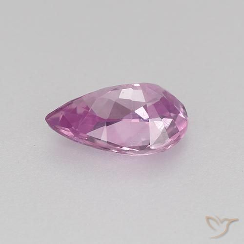 Zafiro Púrpura rosado natural de 0.58 ct, En forma de pera, VVS-VS