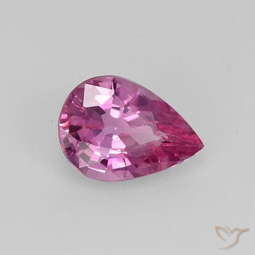 Zafiro Rosa oscuro natural de 0.64 ct, En forma de pera, VVS-VS