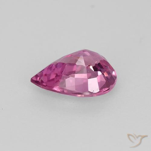 Zafiro Rosa oscuro natural de 0.64 ct, En forma de pera, VVS-VS