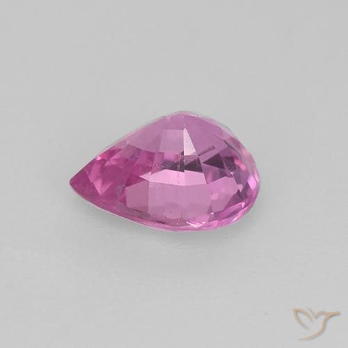 Zafiro Rosado púrpura real natural de 0.75 ct, En forma de pera, VVS-VS