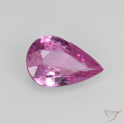 Zafiro Sangría intenso natural de 0.64 ct, En forma de pera, VVS-VS