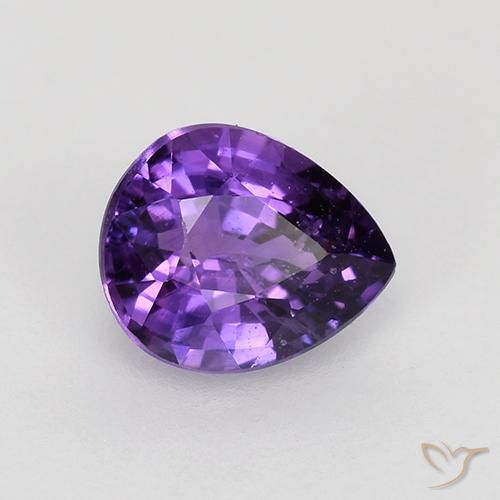 Zafiro Violeta medio natural de 0.84 ct, En forma de pera, VVS-VS