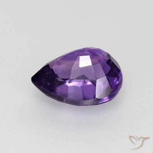 Zafiro Violeta medio natural de 0.84 ct, En forma de pera, VVS-VS