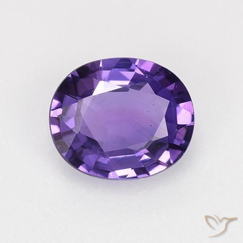 0.74ct Natural Violeta oscuro medio Zafiro, Ovalada, VVS-VS