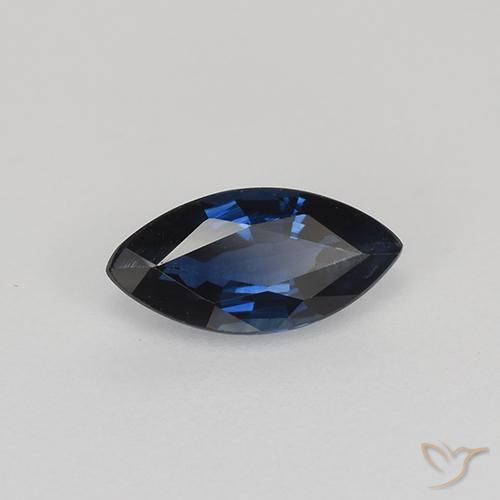 Zafiro Azul crepúsculo natural de 0.64 ct, Marquesa, VVS