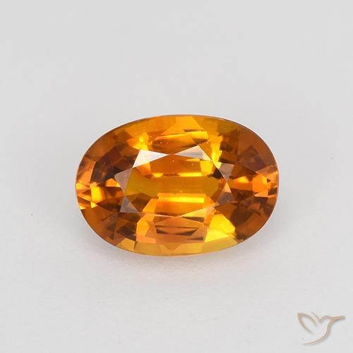 0.77ct Natural Naranja oscuro Zafiro, Ovalada, VVS