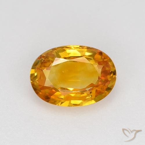 0.82ct Natural Naranja albaricoque Zafiro, Ovalada, VVS-VS