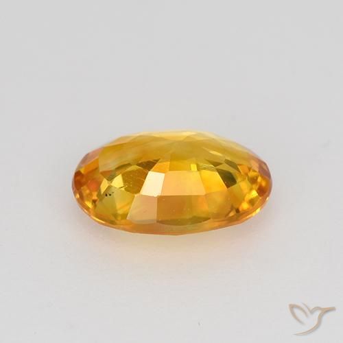 Zafiro Naranja albaricoque natural de 0.82 ct, Ovalada, VVS-VS