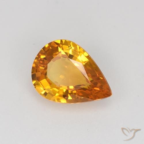 Zafiro Oro natural de 0.72 ct, En forma de pera, VVS