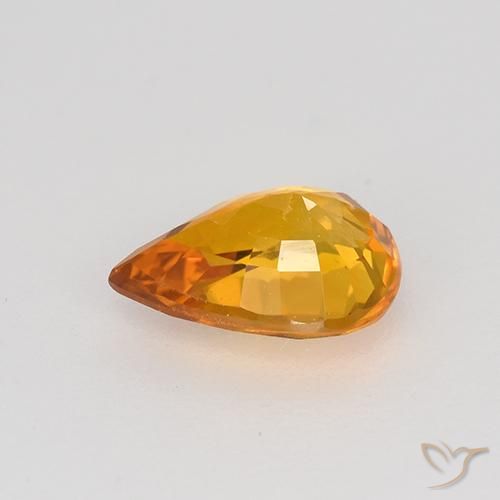 Zafiro Oro natural de 0.72 ct, En forma de pera, VVS