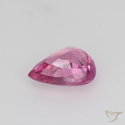 Zafiro Rosa oscuro natural de 0.77 ct, En forma de pera, VVS-VS