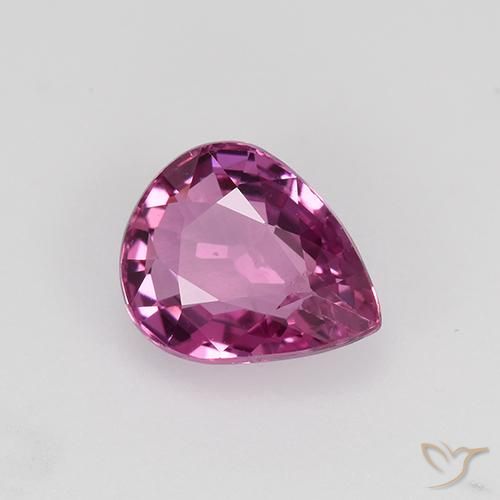 Zafiro Magenta natural de 0.97 ct, En forma de pera, VVS-VS