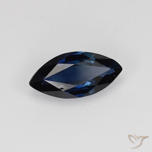 Zafiro Azul noche natural de 0.58 ct, Marquesa, VVS-VS