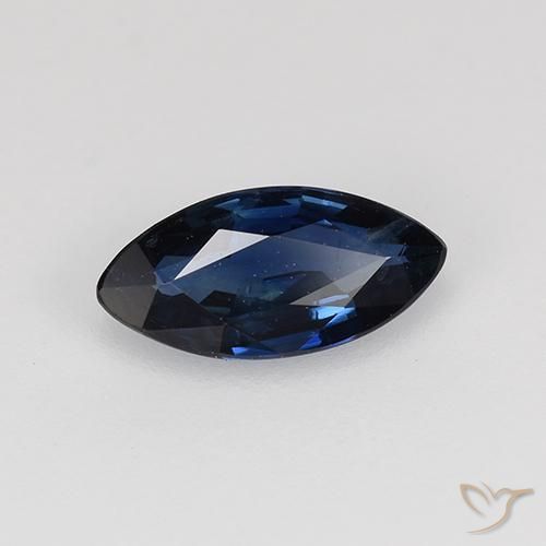 Zafiro Azul oscuro natural de 0.61 ct, Marquesa, VVS-VS