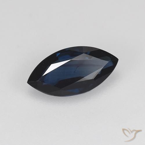 Zafiro Azul noche natural de 0.72 ct, Marquesa, VVS-VS
