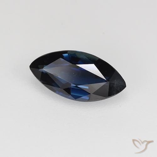 Zafiro Azul oscuro natural de 0.70 ct, Marquesa, VVS-VS