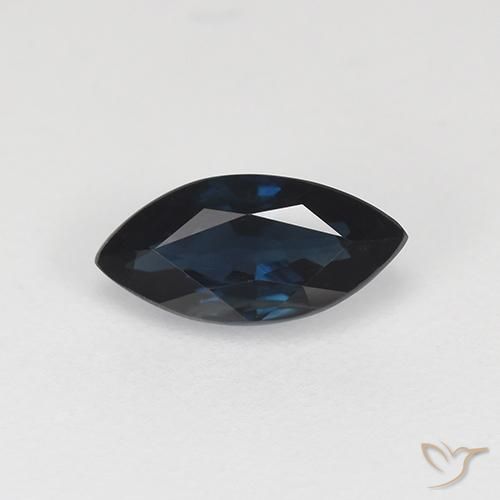 0.77ct Natural Azul negruzco Zafiro, Marquesa, VVS-VS